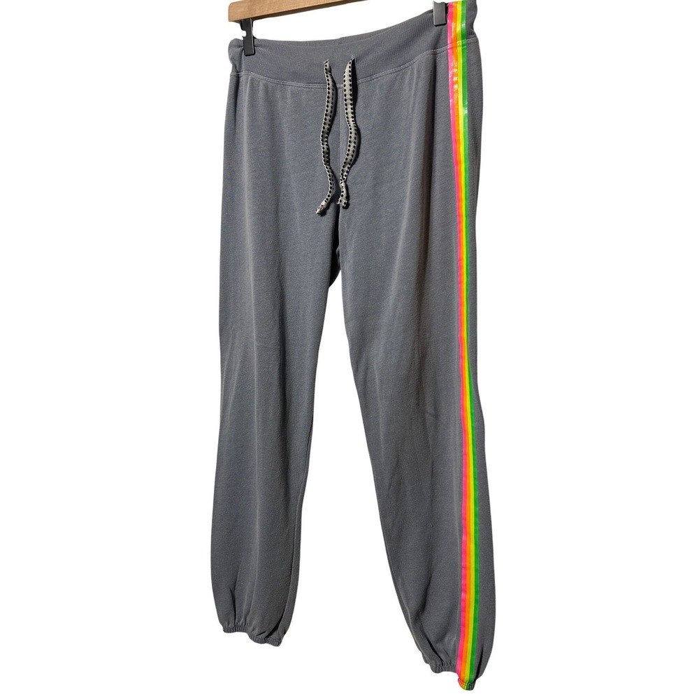 Sundry Rainbow Stripe Accent Drawstring Sweatpants Gray Sundry Sz 1 (Small‎ 4-6)